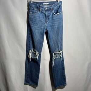 Levi's Low Pro Straight Women's Jeans Size‎ 26 Ripped Distressed Denim Grunge